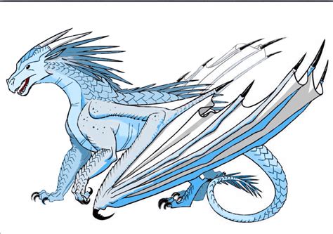 He has black eye ball with pupils that change colors depending on how he feels. . Wings of fire icewing